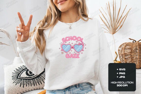 Add Playful Charm with the School Gaze Cute Heart Glasses Graphic