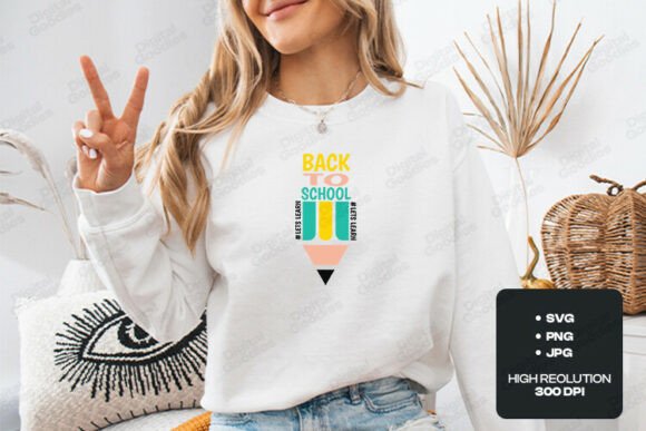 Back To School Pencil Typography Graphic: A Modern Stacked Design