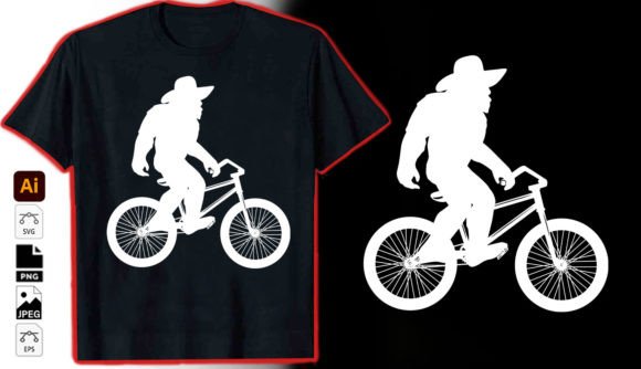 Bigfoot in Cycle Graphic Vector Tshirt Design