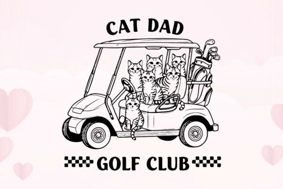 Cat Dad Golf Club: A Feline Sports Graphic for Modern Design
