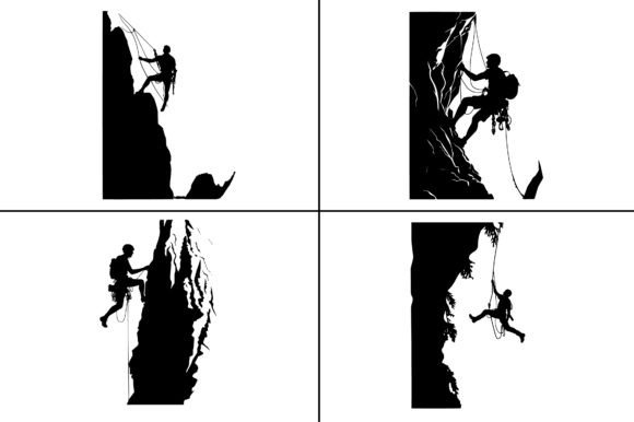 Climbing Silhouette Vector: Versatile Design for Modern Brands