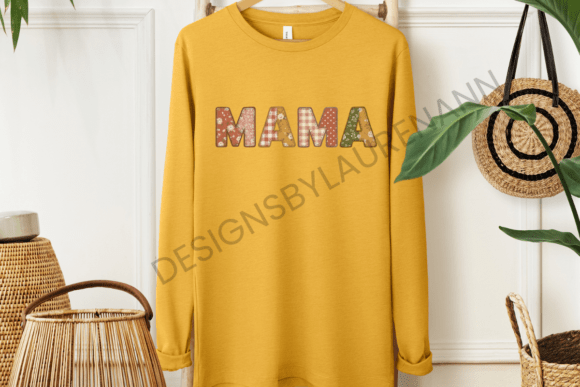 Mama Patchwork Reds Graphic: A Bold Design Asset
