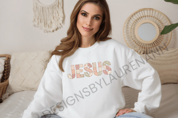 Patchwork Jesus Pastel T-Shirt Graphic